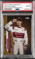 2020 TOPPS CHROME FORMULA 1 GOLD WAVE REFRACTOR #15 KIMI RAIKKONEN 31/50 PSA 8