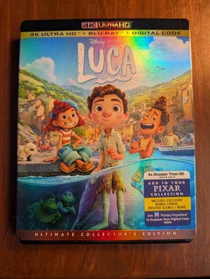 Luca 4k UHD (Disney/Pixar) w Slipcover- Like New- Choice with or w/o blu-ray!