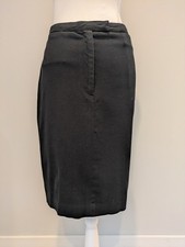 RALPH LAUREN Black Cotton Midi Pencil Skirt Sz 10 Stretch