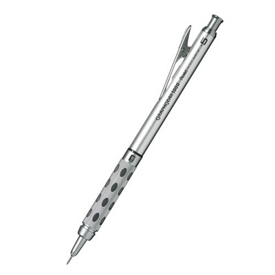 Pentel Graph Gear 1000 Mechanical Pencil 0.5mm Silver Aluminum Body Used
