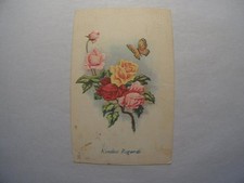 Vintage Floral Postcard with Butterfly and Kindest Regards Message