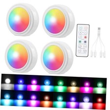 4PCS Wireless Car LED Lights with Remote Control, 16 Colors Interior Car Led