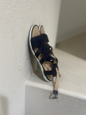 Geox Ladies Flat . VEGA Dark Navy Nubuck Sandals Size 39 Comfort Walking Summer