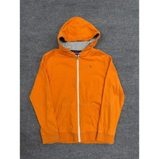 Tommy Hilfiger Orange Zip Up Hoodie Sweatshirt Kids L 16 18 Youth Girls