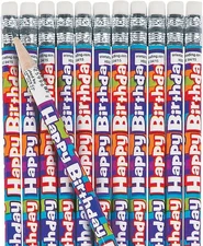 Fun Express Happy Birthday Pencils - Bulk set of 24 for Teachers Multicolor 
