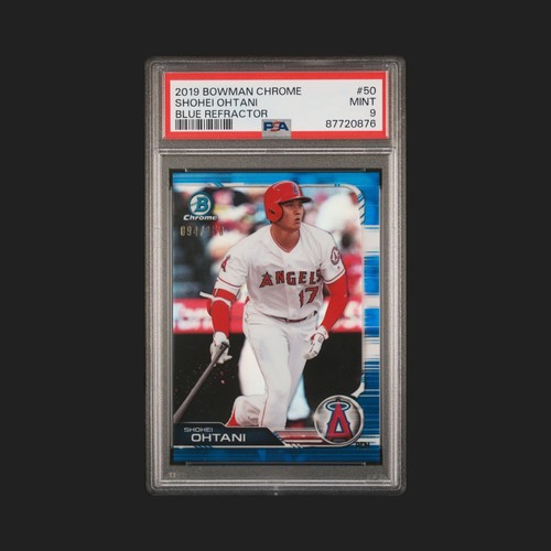 Shohei Ohtani BLUE REFRACTOR /150 BOWMAN CHROME PSA 9