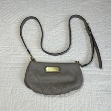 Marc By Marc Jacobs Gray Pebbled Leather Zipper Closure Small Crossbody Bag