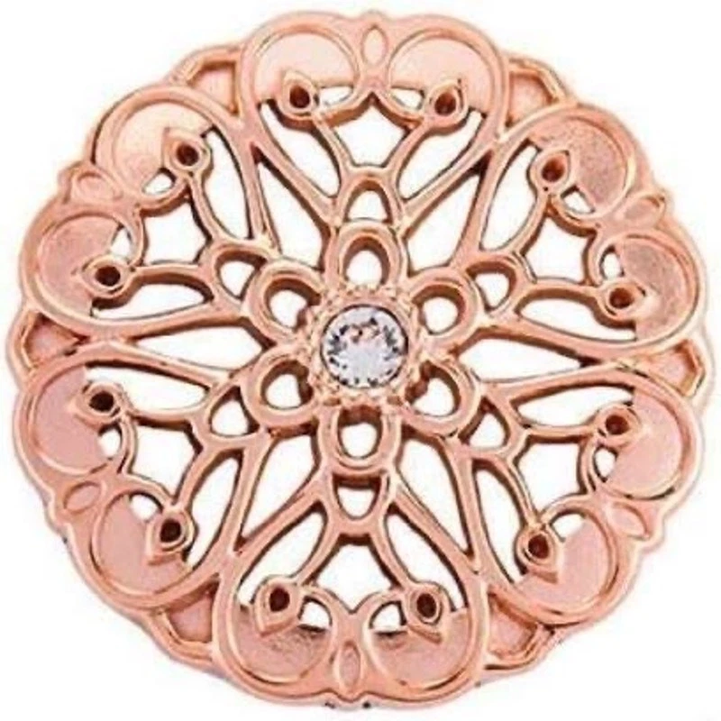 Origami Búho Oro Rosa Cuero Envolvente Pulsera Perfume Medallón Cristal Swarovski Usado en Excelente Condición Foto 2 de 4