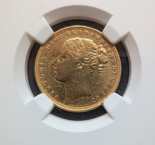 1871 NGC AU Queen Victoria Young Head 22ct Gold Full Sovereign
