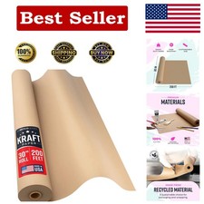 2400" Brown Kraft Paper Roll - Ideal for Crafts, Shipping  Vision Boards