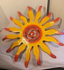 Metal Wall Art Sun Large Wall Decoration Hanging Patio Garden Indoor Outdoor 24"