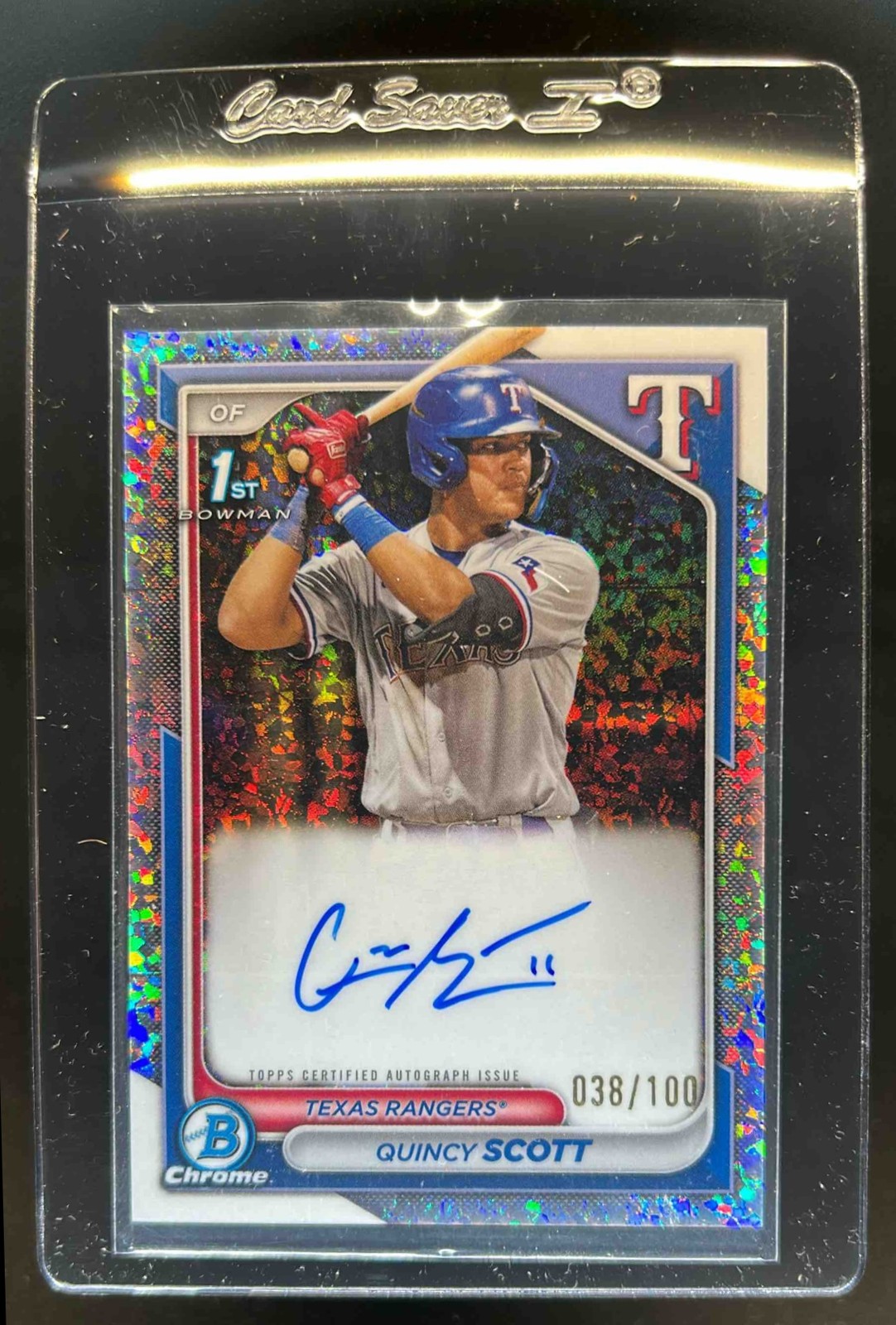 2024 Bowman Chrome Quincy Scott Auto Mini Diamond Refractor 1st #38/100