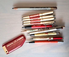 VINTAGE LOT OF PENS & PENCILS GAS/OIL CHEMICAL SEED/FEED  **MOBIL**