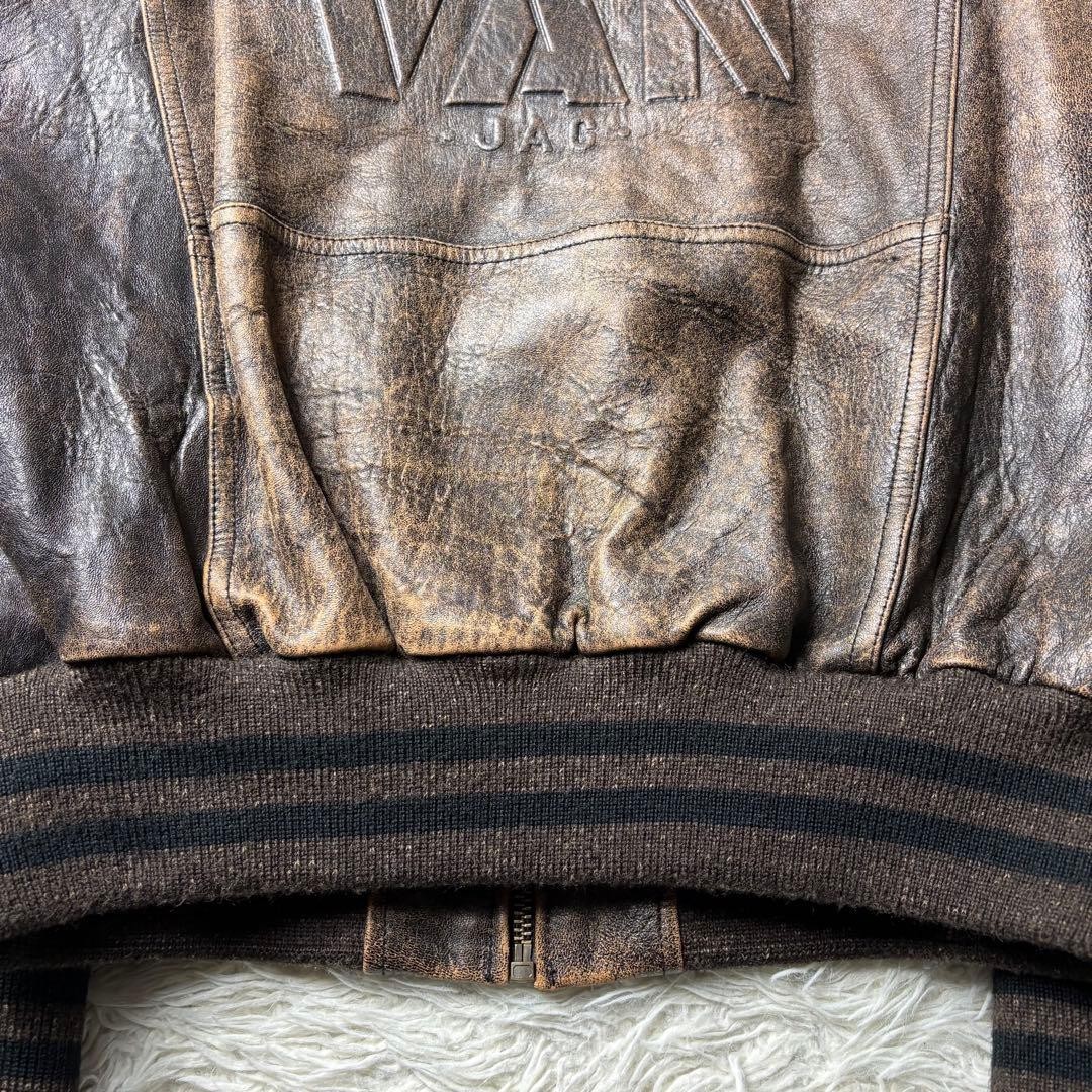 Good Condition VAN JACKET Stadium Jacket All Leat… - image 3