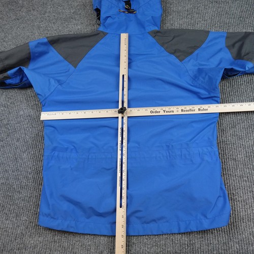 Vintage Marmot Goretex Jacket Mens Medium Blue Hooded 3 Ply Ski Shell Waterproof - Picture 9 of 12