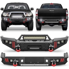 For 2005-2015 Toyota Tacoma Steel Front Or Rear Bumper Wwinch Plate Led Lights