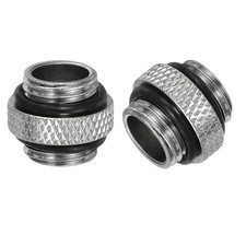 2pcs G1/4" Male to Male Connector, Soft Tube Extender Fitting, Silver