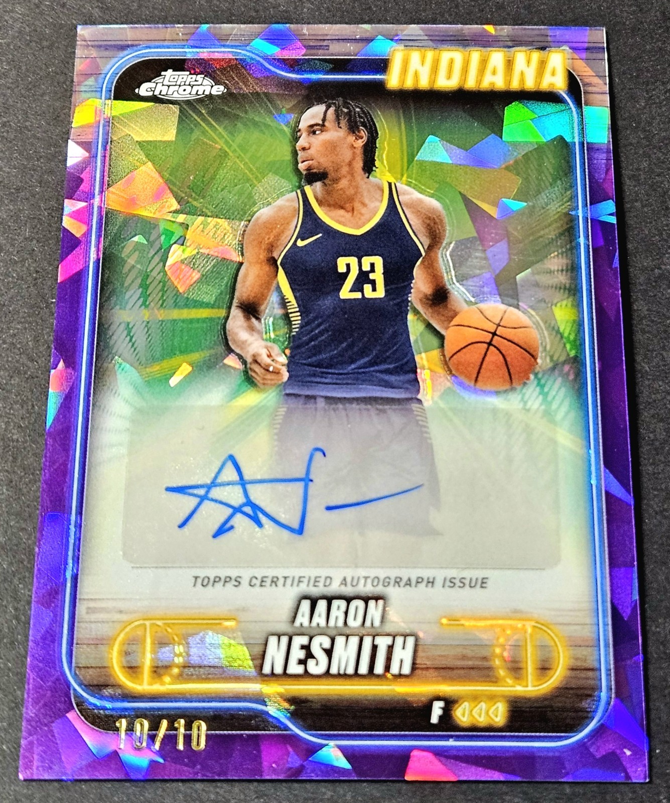 2024-25 Topps Chrome Sapphire /10 Purple Auto Aaron Nesmith #TCA-ANE