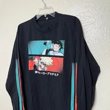 Los Angeles Apparel T Shirt Mens M Black 1807GD 6.5oz My Hero Academy