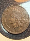 1907 1c Indian Head Liberty One Cent Penny Variety 3 Bronze Circulated XF