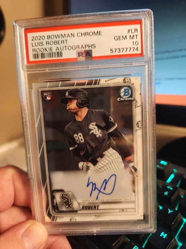2020 Bowman Chrome Luis Robert Rookie Auto RC PSA 10 Gem Mint #lr