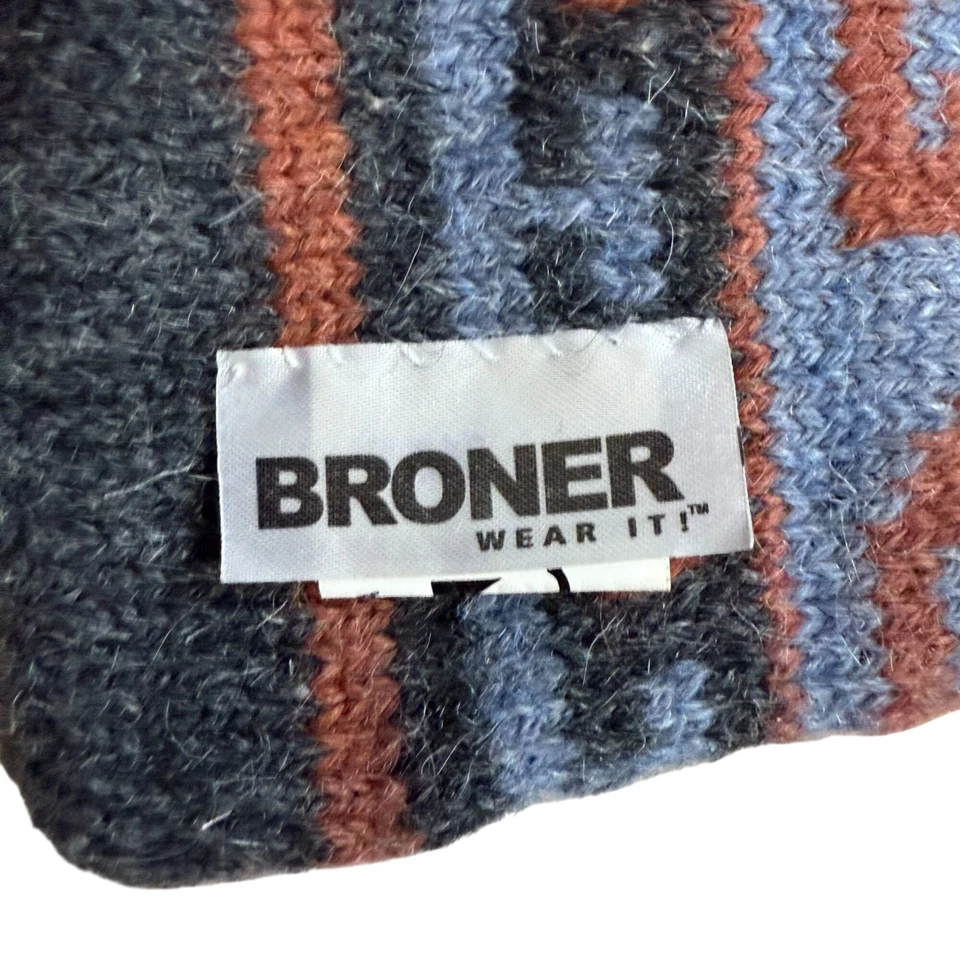 Broner Wear It! Шерстяная смесь вязаный шарф мужской размер один размер черный зимний уютный - Изображение 3 из 4