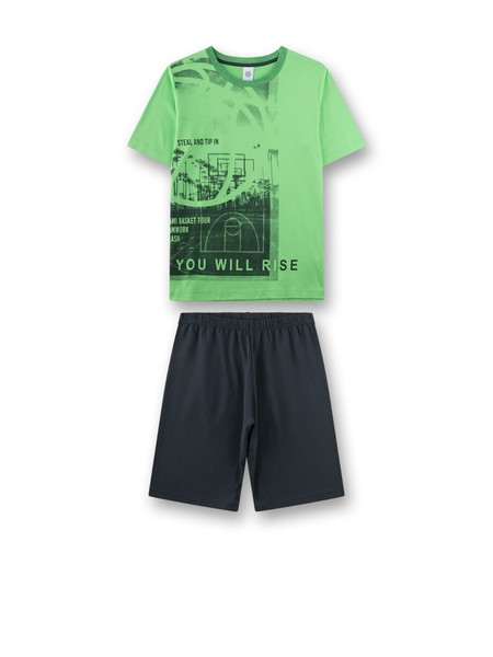 Jungen Shorty / Kurzer Schlafanzug Basketball,GrüN V. sanetta Gr.152-164-image