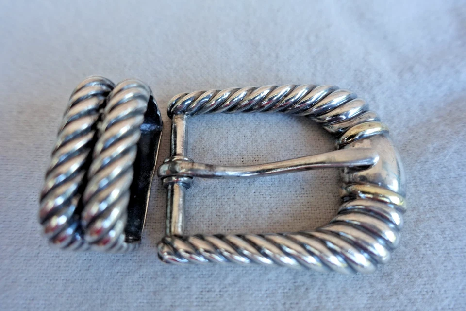 Fab DAVID YURMAN 925 Plata de Ley Oro 14K Hebilla de Cinturón y Guardián Juego de 2 Piezas Foto 3 de 4