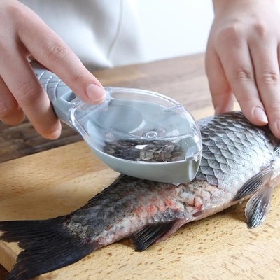 Fish Scaler Plastic Fish Scaler with Lid Home Kitchen Manual Fish Scaler Gadget