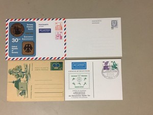 Four Europa countries mint OVERPRINT postal stationery