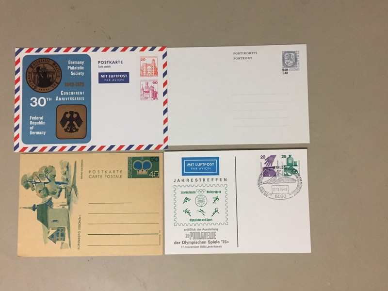 Four Europa countries mint OVERPRINT postal stationery