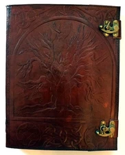 10x13 Tree of Life Leather Bound Book of Shadows or Journal!