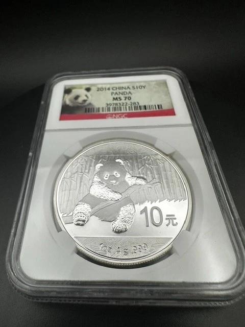 2014 China Silver Panda 1 oz .999 NGC MS70 – Perfect Coin 10 Yuan Photo Label - Image 3 of 4