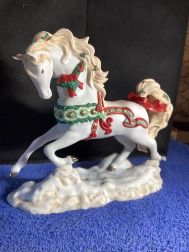 Figuras de caballo carrusel de porcelana fina vintage Yuletide Grandeur Princeton Gallery - Imagen 3 de 14