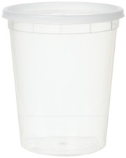 YW Plastic Soup Food Container with Lids 12 , 32 oz, 12 Pack, 12 Clear