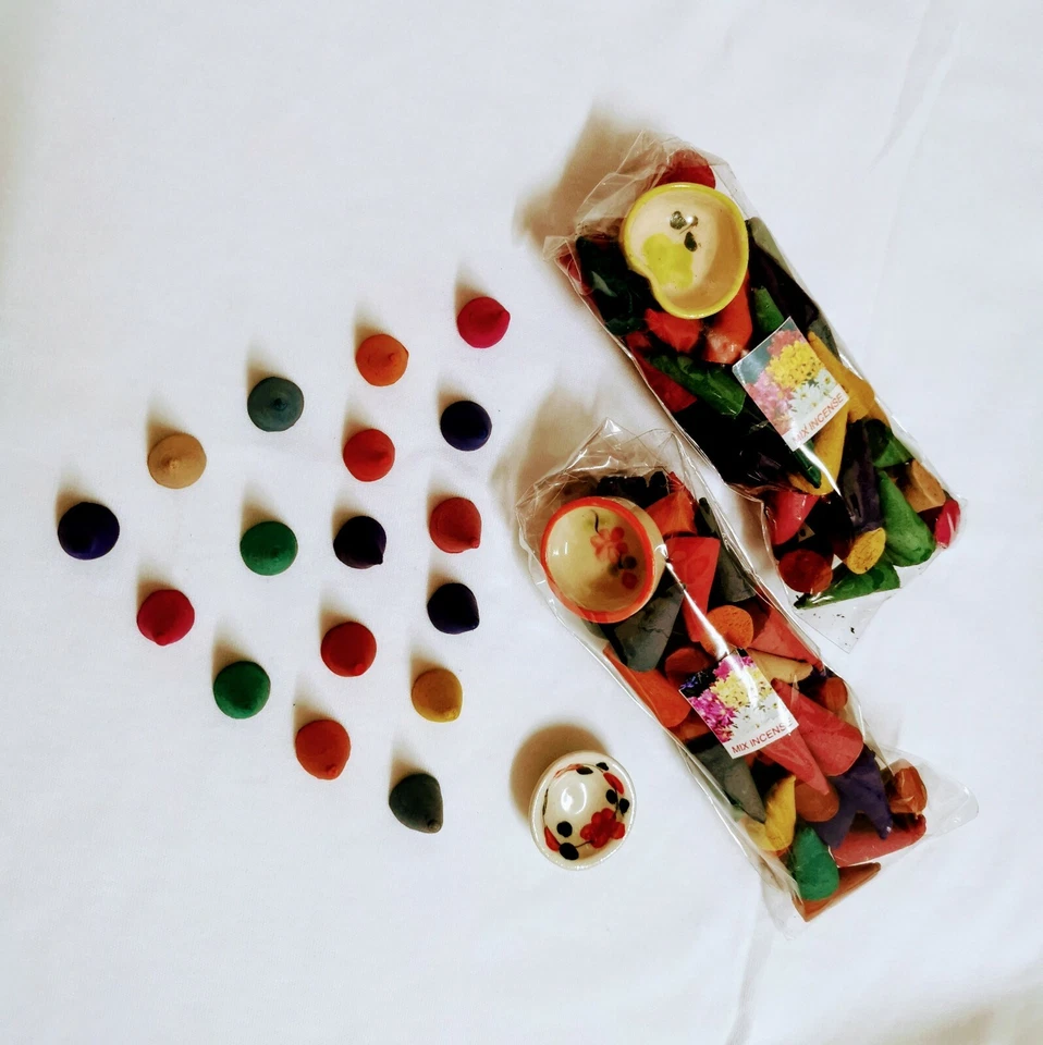 2x50 шт. Тайский домашний аромат смешанный запах благовония горелка конус формы милый блюдце - Изображение 2 из 4