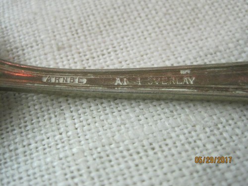 Vintage Arnbe A1 Overlay silver plate round bowl Bouillon spoon - Bild 3 von 3