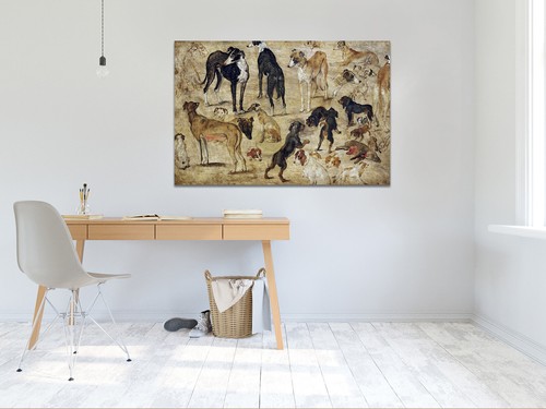 Sketches of Dogs Jan Brueghel mounted canvas print ready to hang - Picture 3 of 9