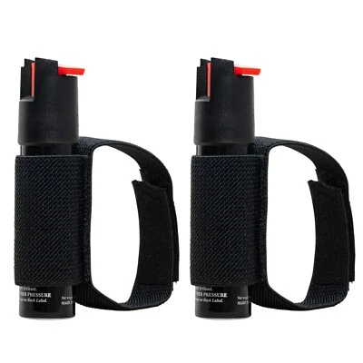 2 Police Magnum pepper spray .75oz Black Jogger Runner Defense Safety Protection