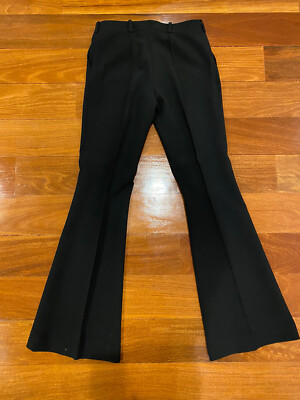 Celine Black Wool Flare Bell Bottom Trouser Pants MADE IN FRANCE 