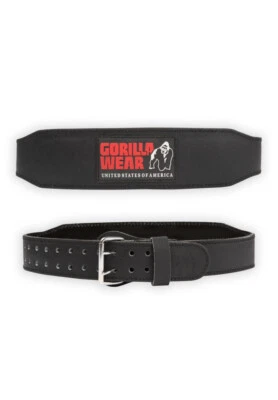 Gorilla Wear 4 INCH Padded Leather Lifting Belt Black/Red Gewichthebergürtel