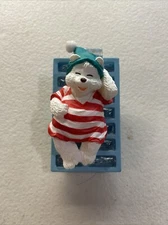 Hallmark 1993 Polar Bear "Water Bed Snooze" Clip On Christmas Ornament - NO BOX