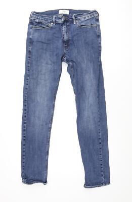 Marks & Spencer Herren Blau Baumwollmischung Gerade Jeans Größe W30 L31 in