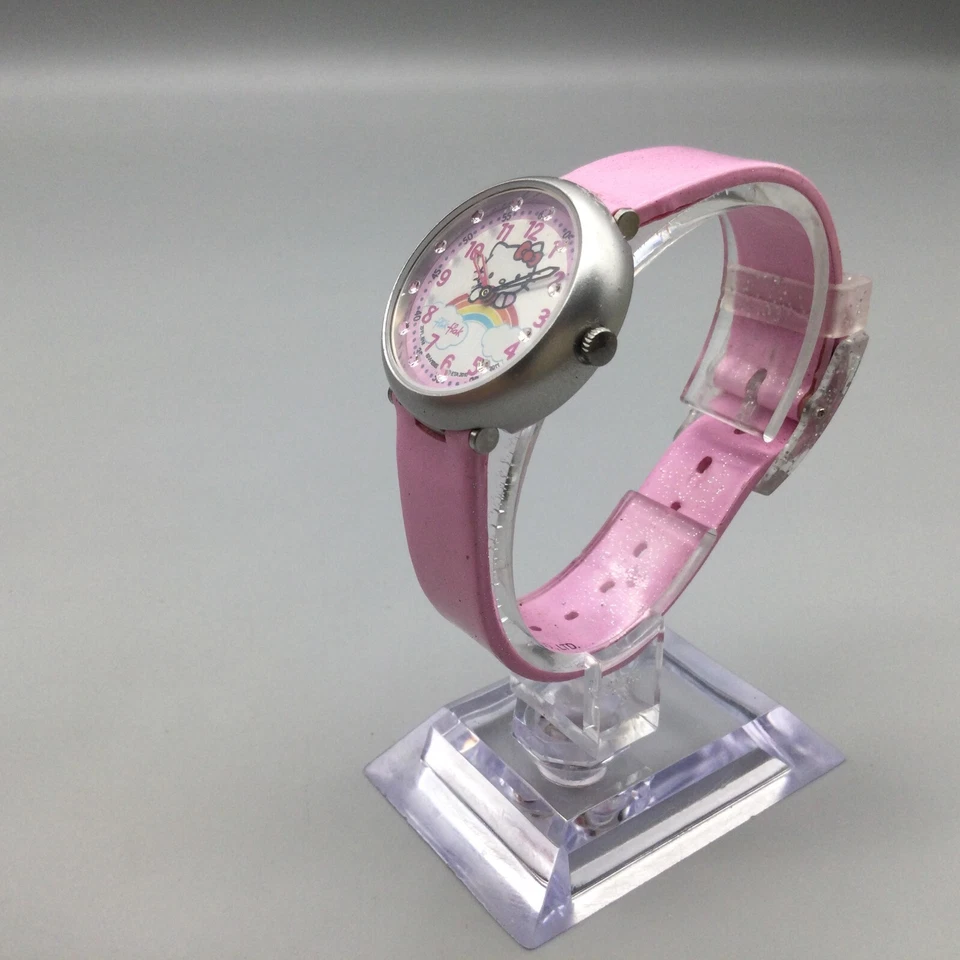 Flik Flak Hello Kitty 手表女式 29 毫米粉色瑞士制造全新电池 2011 — 第 4/4 张图片