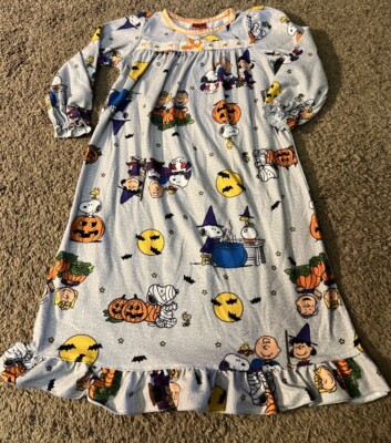 Girls Halloween Peanuts Charlie Brown Snoopy Great Pumpkin Night Gown Size 4T