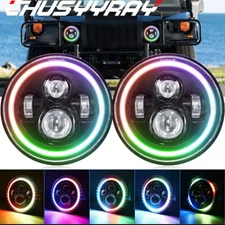 For 86-95 Suzuki Samurai Halo Angle Eyes DRL 7inch LED Headlights Hi/Lo Beam 2x
