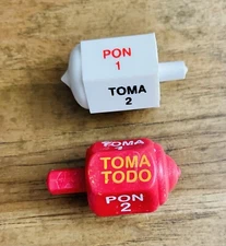 2 Plastic Pirinolas Toma Todo  Mexican Traditional Toy 2 Pirinolas Tomatodos