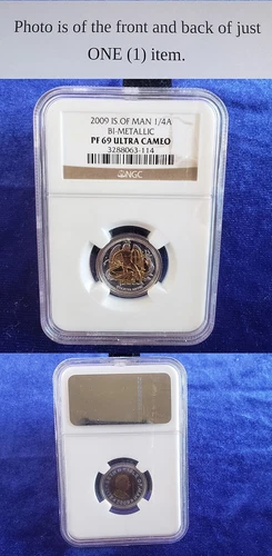 Isle Of Man 1/4 Angel 2009 Bi-Metallic NGC PF69 Ultra Cameo Gold & Silver 241266