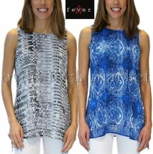 NEW! WOMEN'S FEVER CHIFFON DOUBLE LAYER SLEEVELESS BLOUSE! VARIETY SIZE/COLORS!