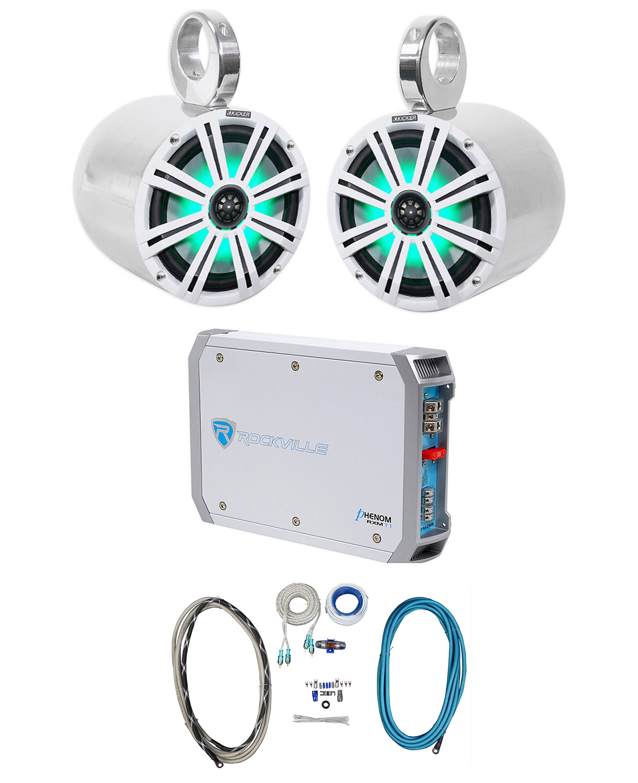 2 KICKER 45KM84L 8 светодиодных динамиков для вейкборда на морской лодке мощностью 600 Вт Усилитель Комплект усилителей